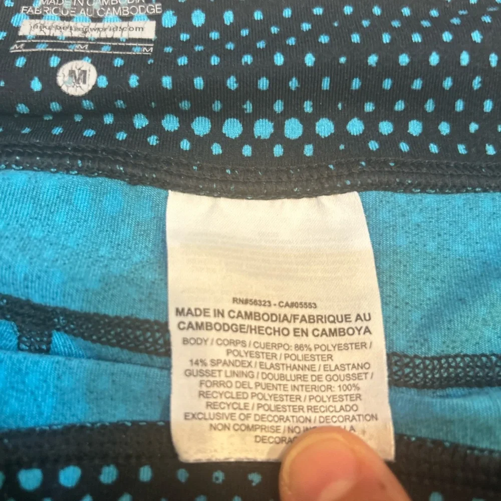 Nike Black and Teal Dotted Leggings